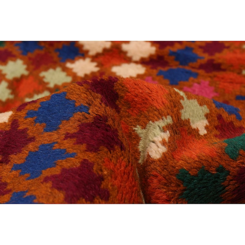 ECARPETGALLERY Hand-knotted Afghan Burnt Orange Wool Rug - 6'1 x 8'7