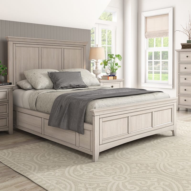 Ediline Wood Panel Bed by iNSPIRE Q Classic - Antique White - King
