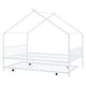 preview thumbnail 29 of 28, Full Size Metal House Bed with Twin Size Trundle