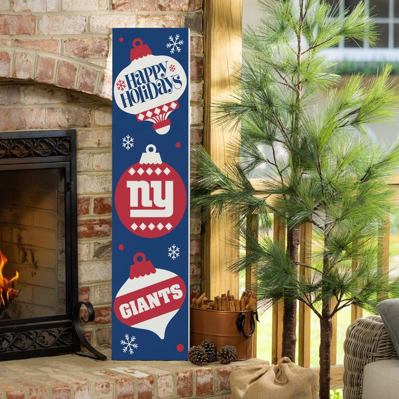 47" Double Sided Seasonal Porch Leaner, New York Giants - 47" x 11.25" - Christmas