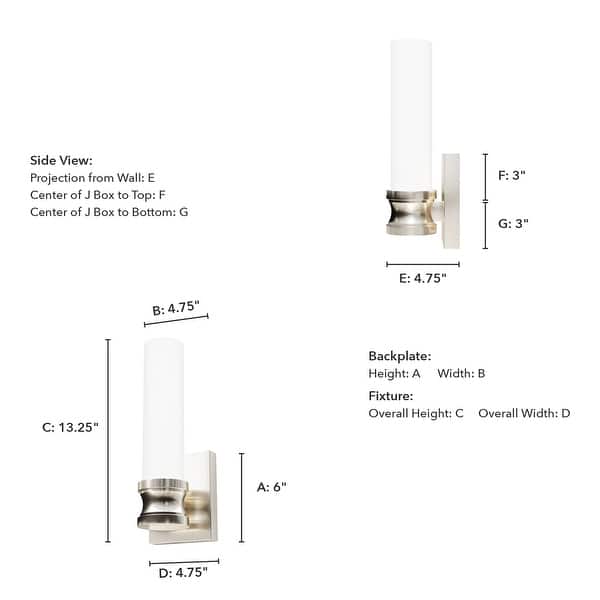 dimension image slide 6 of 7, Hunter Lenlock 1 Light Wall Sconce - Glam, Contemporary - Damp Rated!