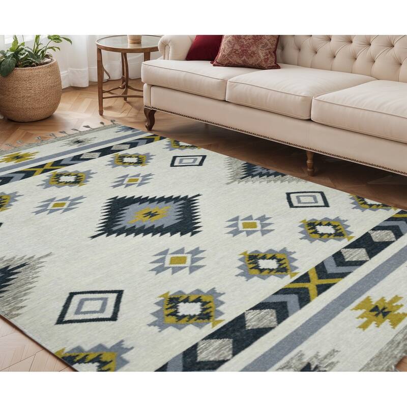 HomeRoots Tribal Southwest Rectangle Area Rug - 96.00 in. x 60.00 in.  x 0.20 in.
