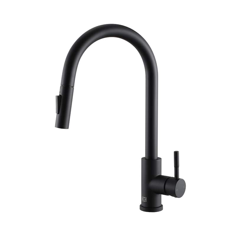 Indigo Home Single Handle Pull Down Sprayer Kitchen Faucet with touch sensor - Matte Black