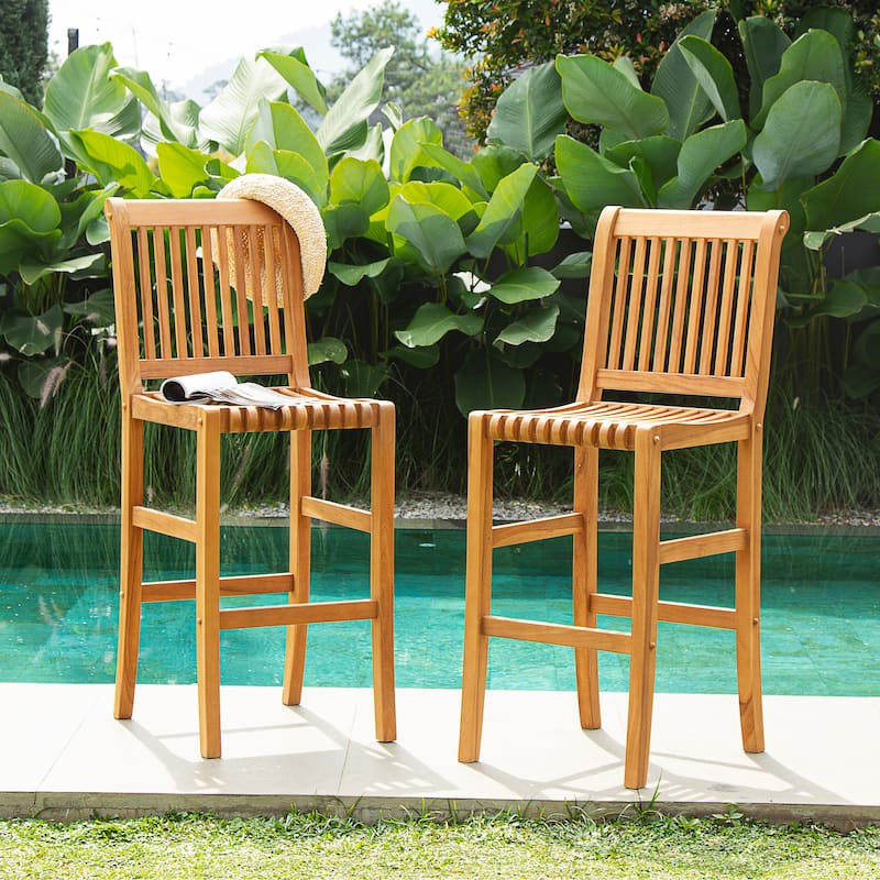 Cambridge Casual Chara Teak 3-piece Outdoor Bar-height Bistro Set
