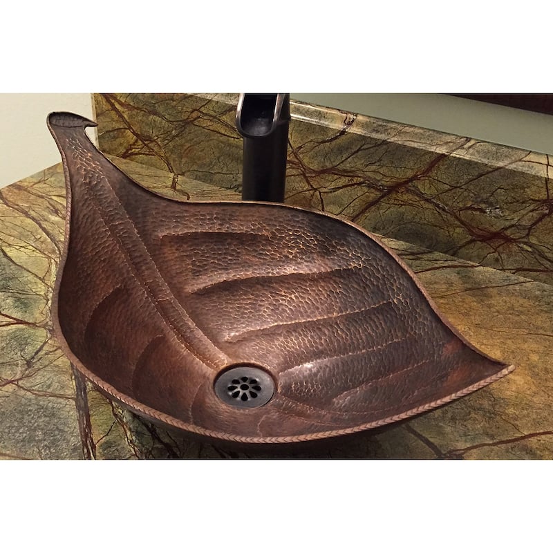 Leaf Vessel Hammered Copper Sink (PVLFDB)