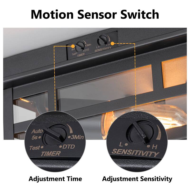 C Cattleya 2-Light Motion Sensor Outdoor Flush Mount Ceiling Light