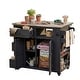 preview thumbnail 49 of 53, Extendable Solid Wood Kitchen Island with Stainless Top Drawers and Wheels