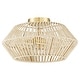 preview thumbnail 4 of 7, 2-Light Bohemian Woven Rope Semi-Flush Mount Ceiling Light - D16"x H8.7" - Brass/Beige - 16 in. W