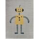 preview thumbnail 2 of 3, Mod-Tod Rob Kids Robot Area Rug