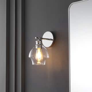 SAFAVIEH Solynn 8-inch Wall Sconce with LED Bulb (Set of 2) - 6.3 W in. x 7.5 D in. x 10.4 in. H