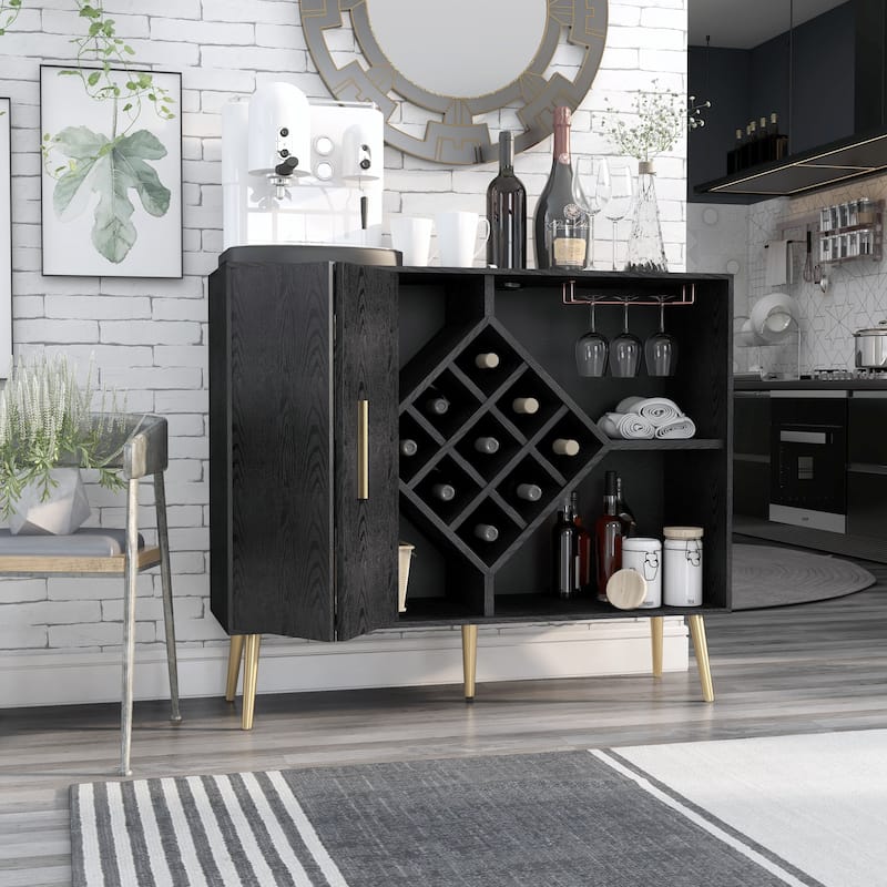 Carson Carrington Lesund Modern Black 4-shelf Buffet