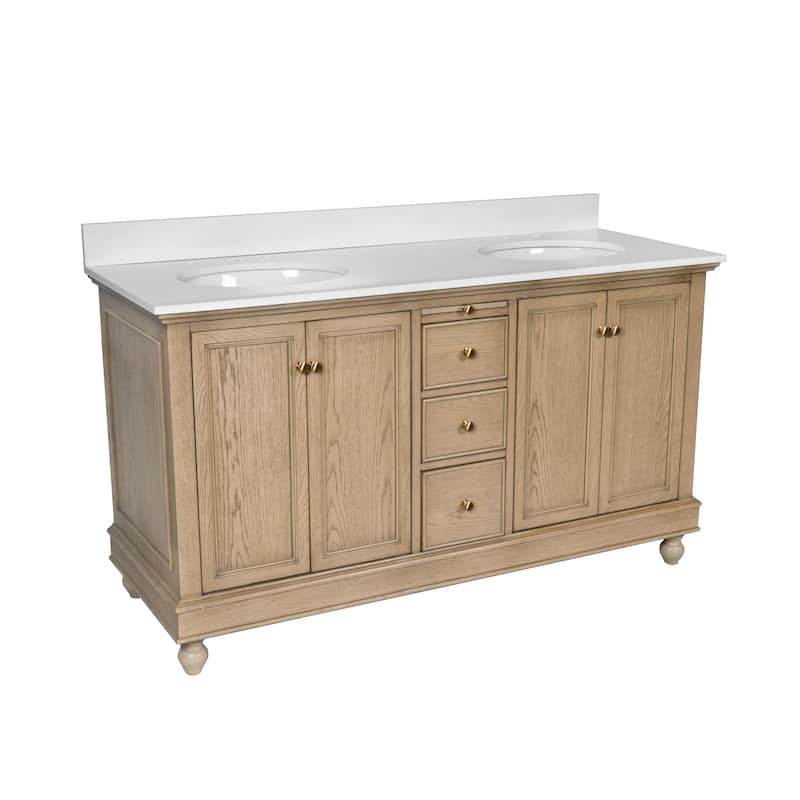 Bella 60-inch Double Vanity with Engineered White Top