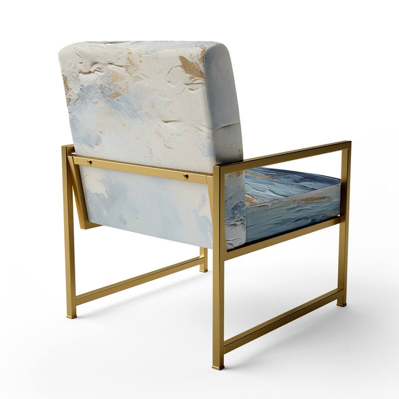 Designart "Beach Scandinavian Solitude III" Upholstered Abstract Accent Chair and Nautical & Coastal Arm Chair - Multiple Color