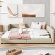 preview thumbnail 2 of 13, Queen Size & Twin XL Size Upholstered Platform Bed, PU Leather Mother & Child Bed, Convertible for Two Separate Beds