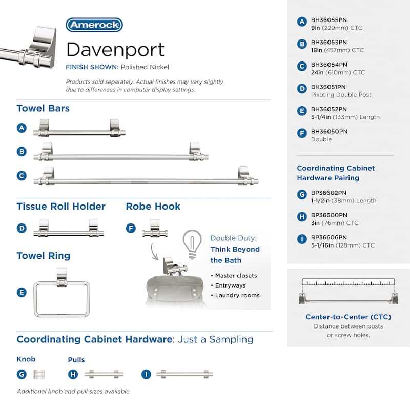 Amerock Davenport 24" Towel Bar