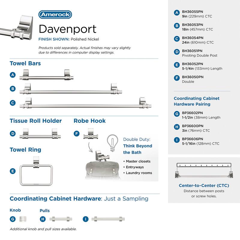 Amerock Davenport Single Robe Hook