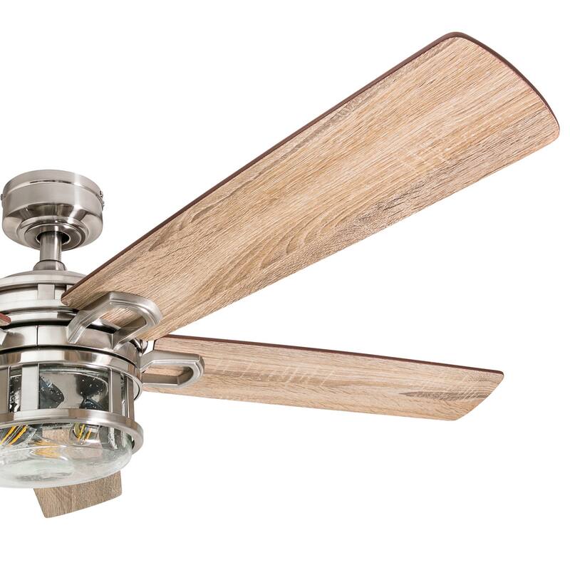 52" Honeywell Bonterra Brushed Nickel Contemporary Indoor LED Ceiling Fan with Light and Remote Control