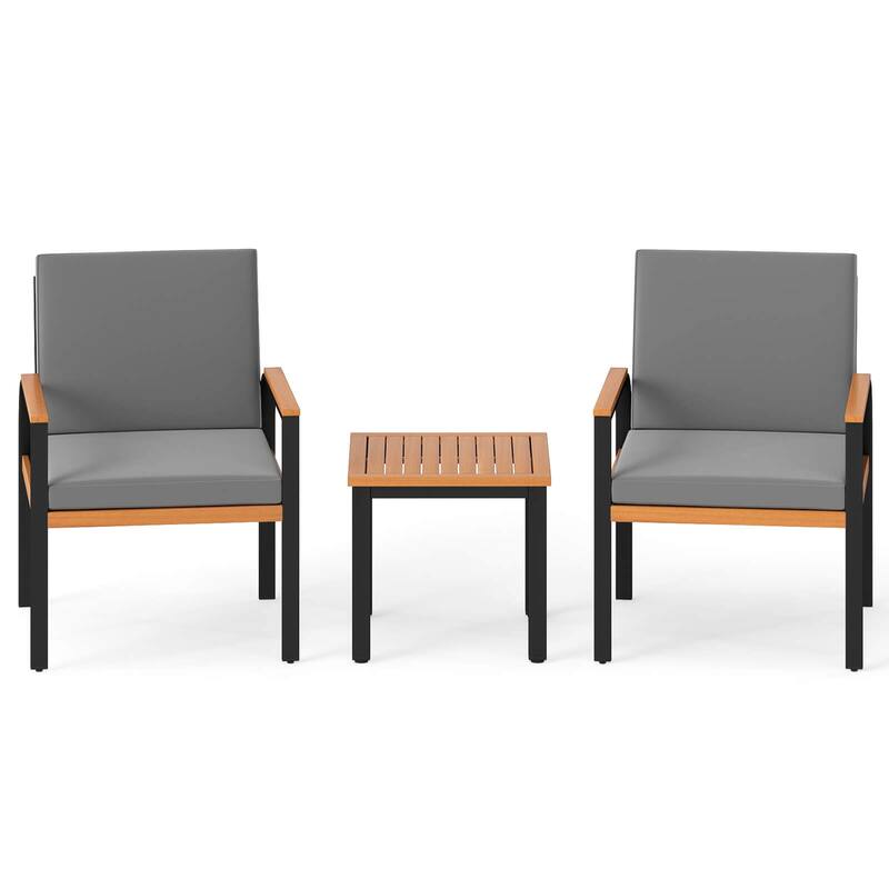 Costway 3 PCS Patio Furniture Set with Coffee Table Removable Cushions - See Details