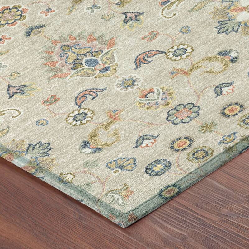 Machine Washable Indoor/ Outdoor Traditional Basalt Chantille Rug