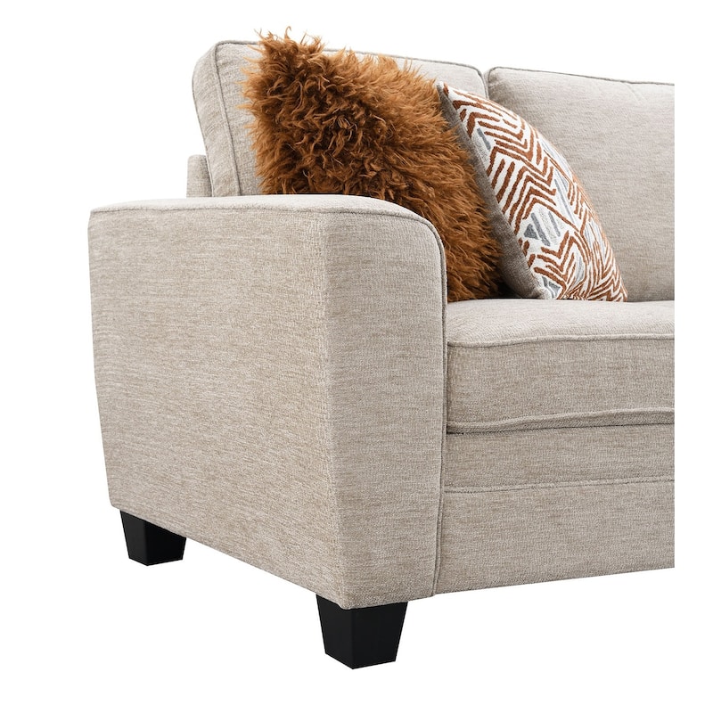 Classic Taupe Finish 1pc Sofa with Pillows