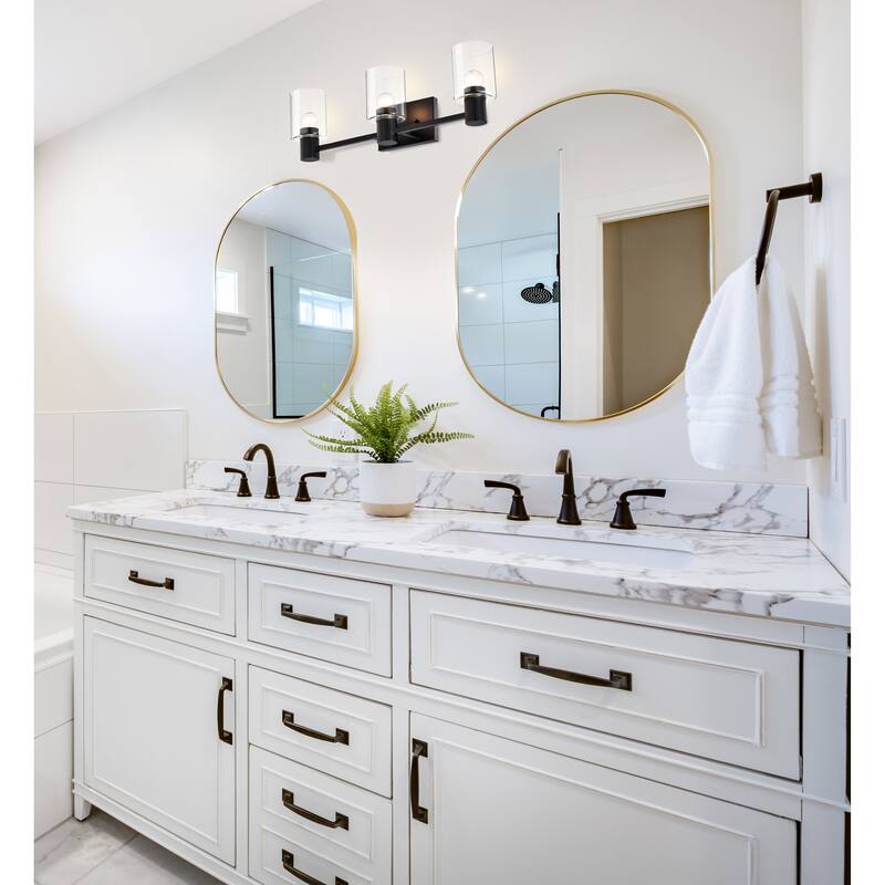 Clarksville 3 Light Vanity Matte Black with Clear Glass