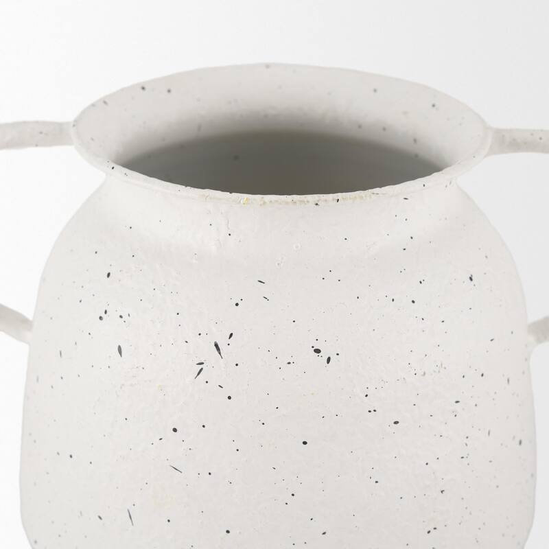 Treva White w/ Black Speckles Small Vase