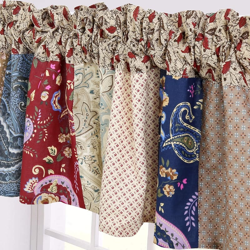 Sanders Floral Paisley Navy Patchwork Window Valance - On Sale - Bed ...