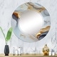 preview thumbnail 9 of 13, Designart 'White And Gold Marble Abstract IV' Printed Modern Transitional Wall Mirror 32in.x32in.