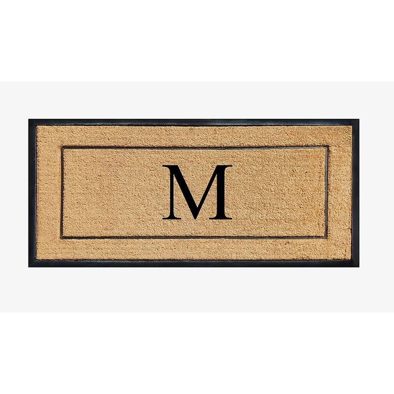 A1HC Natural Coir & Rubber Large Monogrammed Door Mat 30"x60" - 30"X60" - M