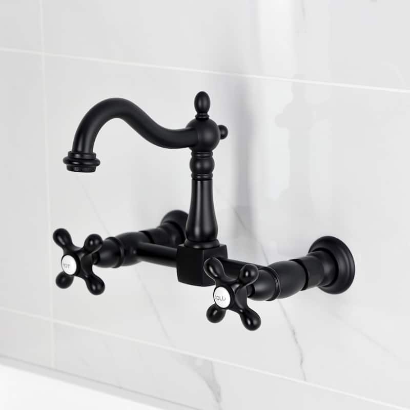 Heritage Two-Handle 2-Hole Wall Mount Bridge Kitchen Faucet