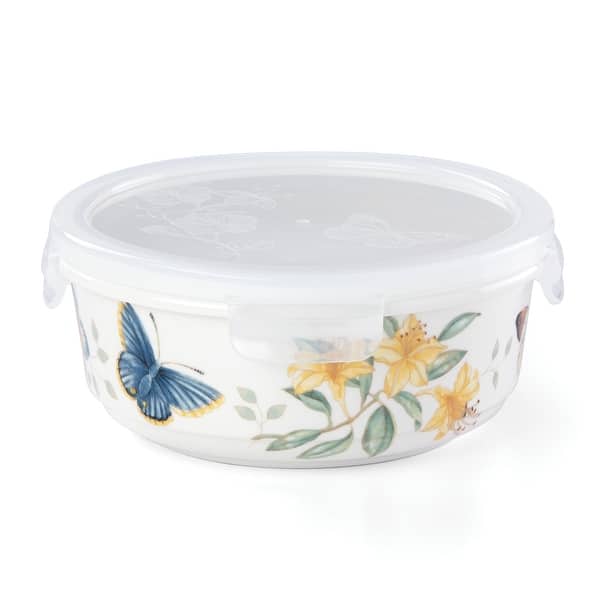 slide 1 of 1, Butterfly Meadow Large Round Food Storage Container Multi