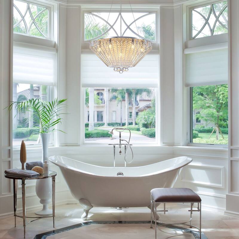 9-Light Modern Glam Diamond Shape Chandelier with Crystal