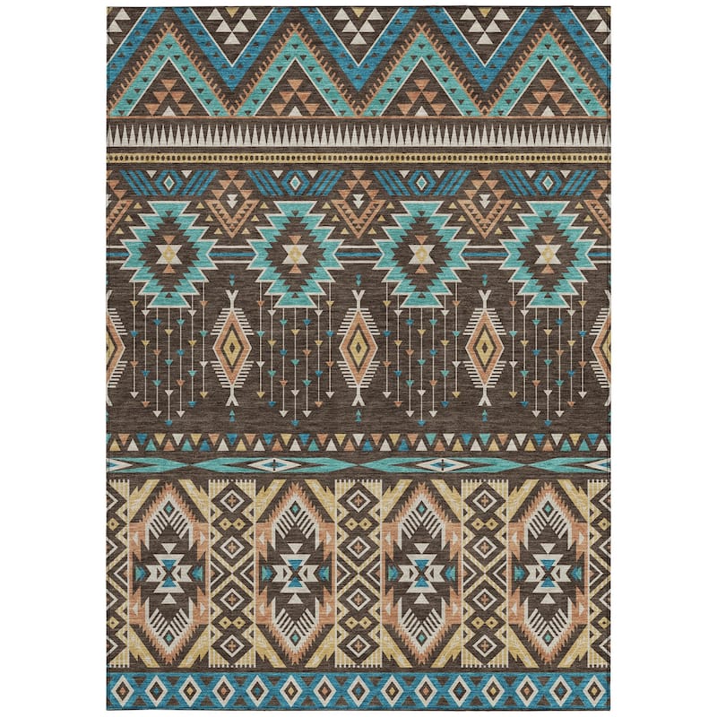 HomeRoots Aztec Transitional Rectangle Outdoor Rug