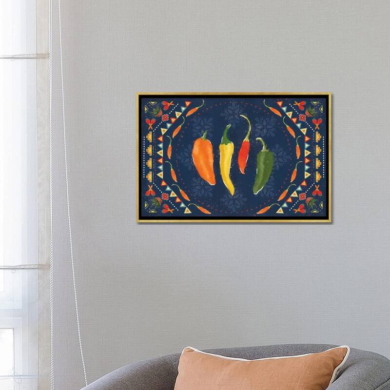 iCanvas "Tex Mex Fiesta I Dark" by Veronique Charron Framed Canvas Print