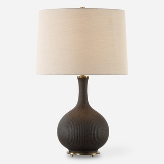 Uttermost Rimini Black Glaze Table Lamp - 24.25" H X 15" W X 15" D
