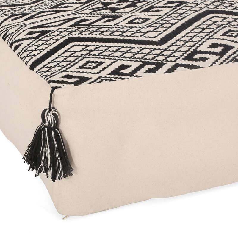 Furlong Boho Rectangular Bean Bag Ottoman by Christopher Knight Home