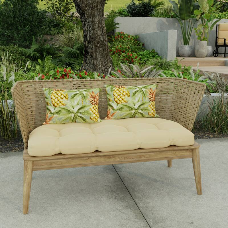18" x 12" Outdoor Lumbar Throw Pillow - Set of 2 - 12'' L x 18'' W x 4'' H - Luau Breeze