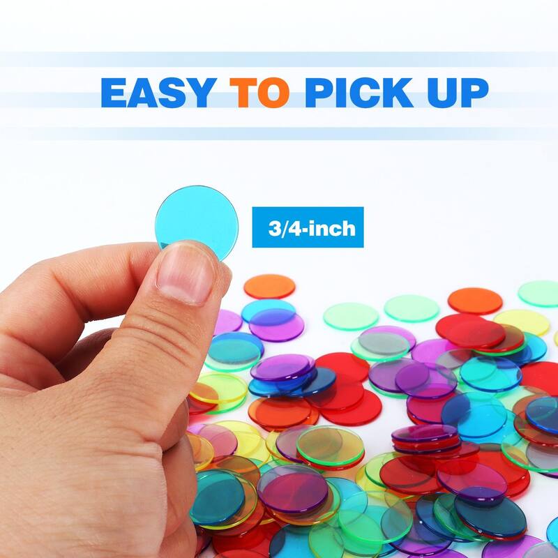 GSE™ 500-Pack 3/4-inch Plastic Bingo Chips for Bingo Game, Counting, Sorting, Science, Educational Markers
