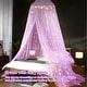 preview thumbnail 11 of 23, YEERSWAG Elegant Princess Bed Canopy Bed Curtain Nets with Luminous Stars Lights