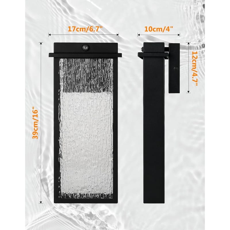 Outdoor Light Fixture Wall Light, Wall Lantern Outdoor Wall Sconce, Integrated LED Porch Light for Patio, Doorway