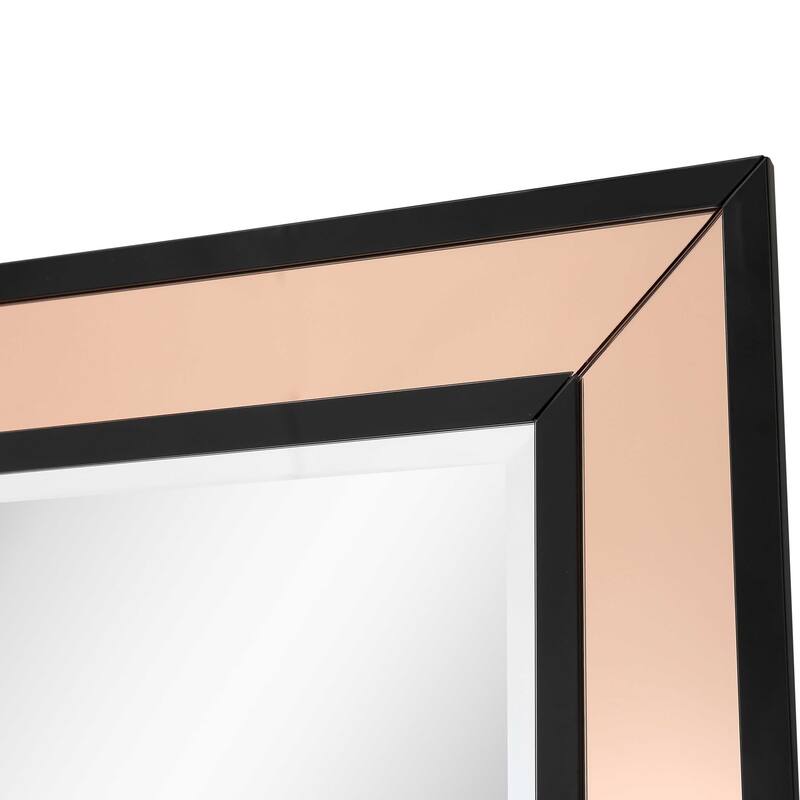 HomeRoots 26" Rose Gold Wood Framed Accent Mirror - 41.3' X '25.6' X '0.8