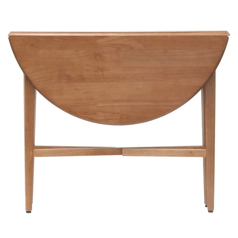 Double Drop Leaf Round Dining Table, Light Oak - 41.97 x 41.97 x 29.37 inches