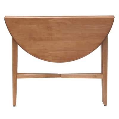 Double Drop Leaf Round Dining Table, Light Oak - 41.97 x 41.97 x 29.37 inches