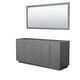 preview thumbnail 18 of 20, Wyndham Collection Miranda 71" Double Free Standing Vanity Cabinet - Dark Gray / Brushed Nickel Hardware