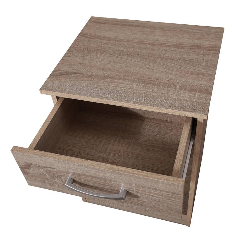 1-Drawer Nightstand with Open Shelf - 24" - Light Brown