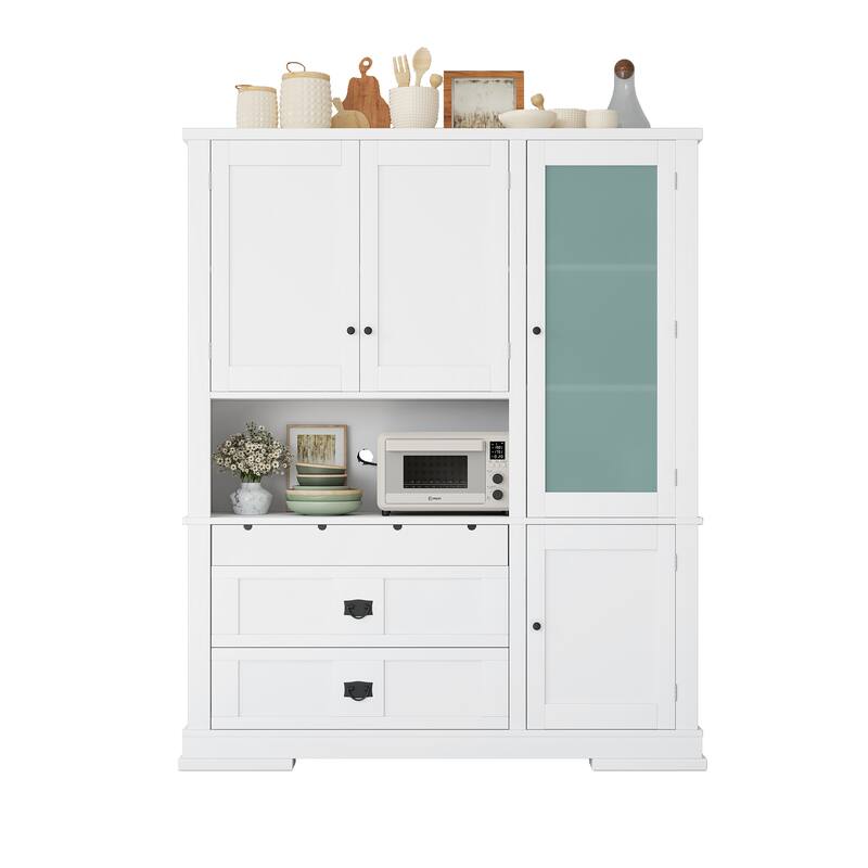 Traditional 63.3x17.8x78.3inch Freestanding Buffet with Hutch