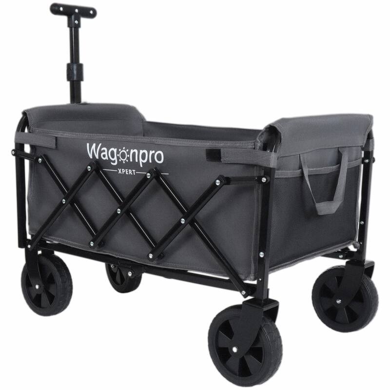 Expandable Dual-Layer Utility Wagon with 100% Extra Space, Ideal for Grocery Cart