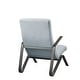 preview thumbnail 4 of 5, Global Pronex Manhattan Blue Metal Frame Accent Chair with Cushioned Seat and Back
