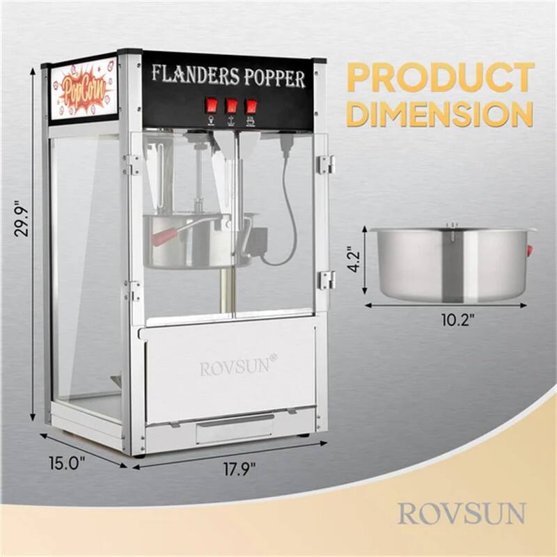 1400W 120V 12oz Kettle Popcorn Machine Maker Countertop