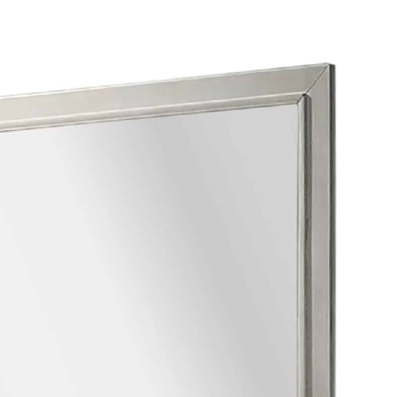 Dresser Mirror, Subtle Antique White Rubberwood, Square 40 Inch - Antique White